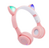 Kufje Flash Light Cute Cat Ears Wireless Headphone with Mic Can control LED Kid Girl Stereo Music Phone Headset Gift Pink